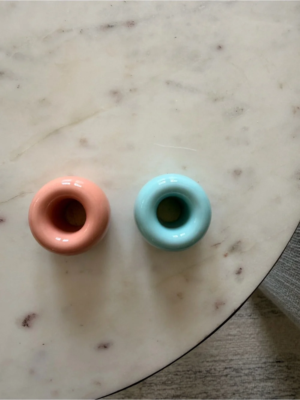 MUJI Japan Ceramic Toothbrush Holders Set of 2 Pink Mint
